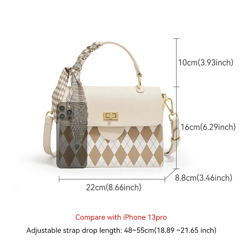 Damen-Umhängetasche Crossbody aus PU-Leder Elegante Alltagsbegleiter mit Verstellbarem Schultergurt
