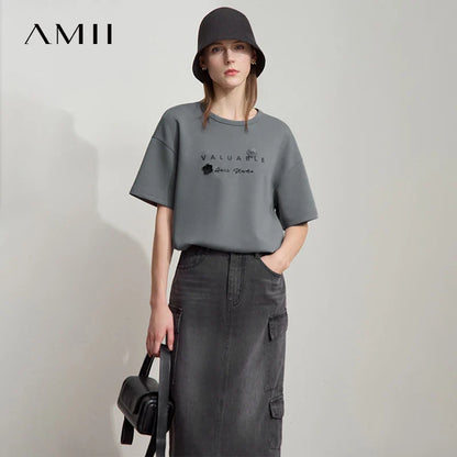 Minimalistisches Damen-Sommershirt mit O-Ausschnitt und Raglan-Kurzarm – leicht schulterfrei und locker geschnitten, ideal für den Alltag