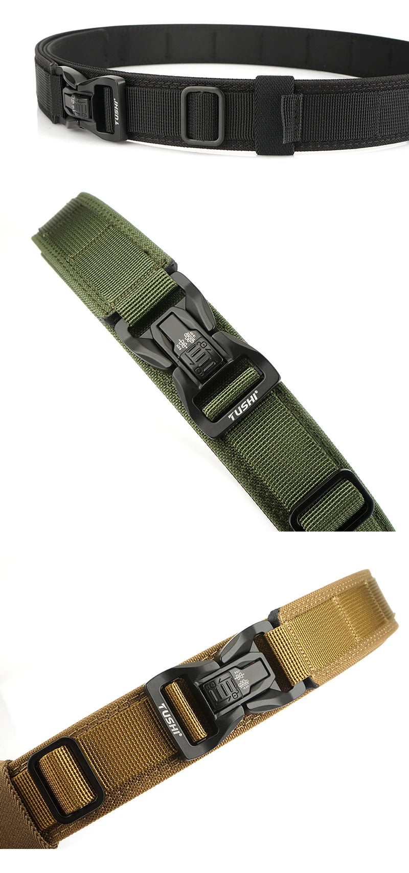 Herren-Taktischer Gürtel aus Nylon mit Metall-Schnellverschluss, Robuster Militärstil, 3,8 cm Breite