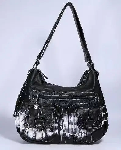 Damen-Schultertasche Aus Weichem PU-Lederimitat Mit Innenfach Und Reißverschluss Alltag Und Shopping
