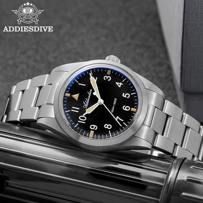 ADDIESDIVE New Watch For Men's Reloj Hombre AD2502 VH31 Movement Titanium Alloy 36mm 100M Waterproof Luminous Quartz Watches