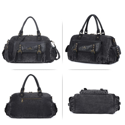 Damen-Satchel-Tasche Aus Denim Mit Obergriff Großes Fassungsvermögen Alltagstauglich