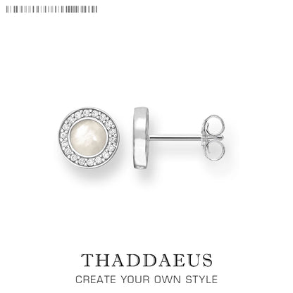 Damen-Ohrstecker Muschel rund romantisch 925 Sterlingsilber