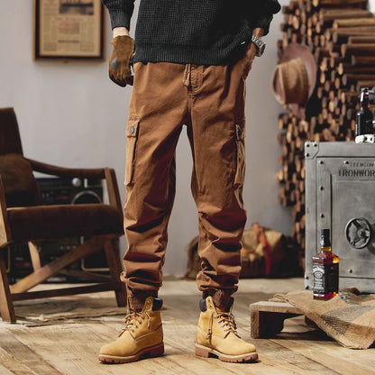 Herren Cargo Jogger Hose im lässigen Hip Hop Stil mit Taschen