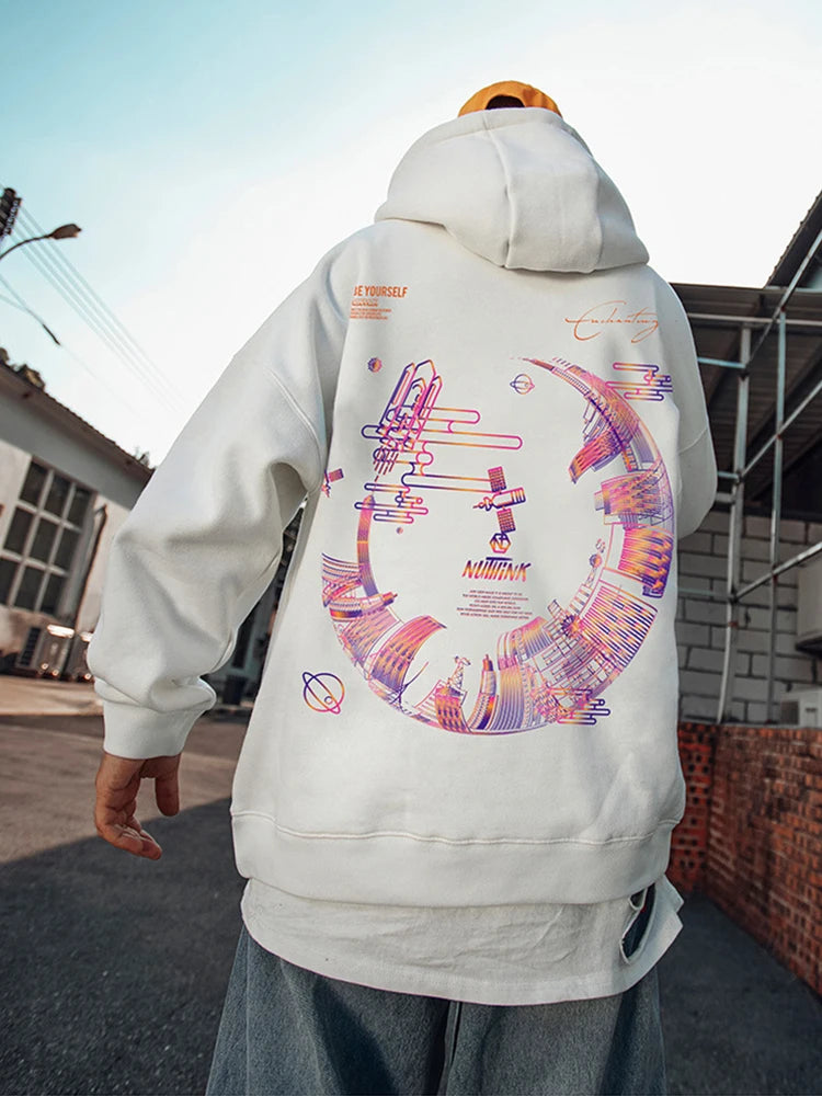 Herren Hoodie im Graffiti-Design mit lässigem Oversize-Schnitt für Hip Hop