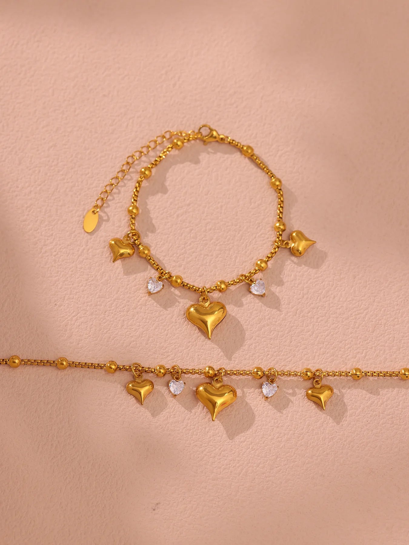 Damen-Armband mit Herz-Zirkonia aus Edelstahl