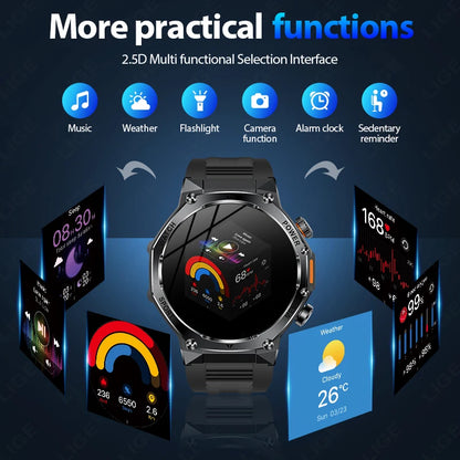 Männer Sport Smart Uhr mit IP68 Wasserdichtigkeit und Bluetooth Anruffunktion