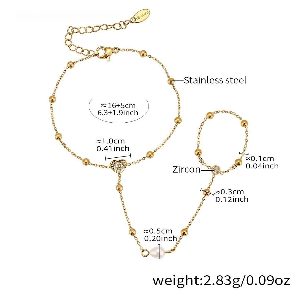 Damen-Charm-Armband mit 5A-Zirkonia aus Edelstahl