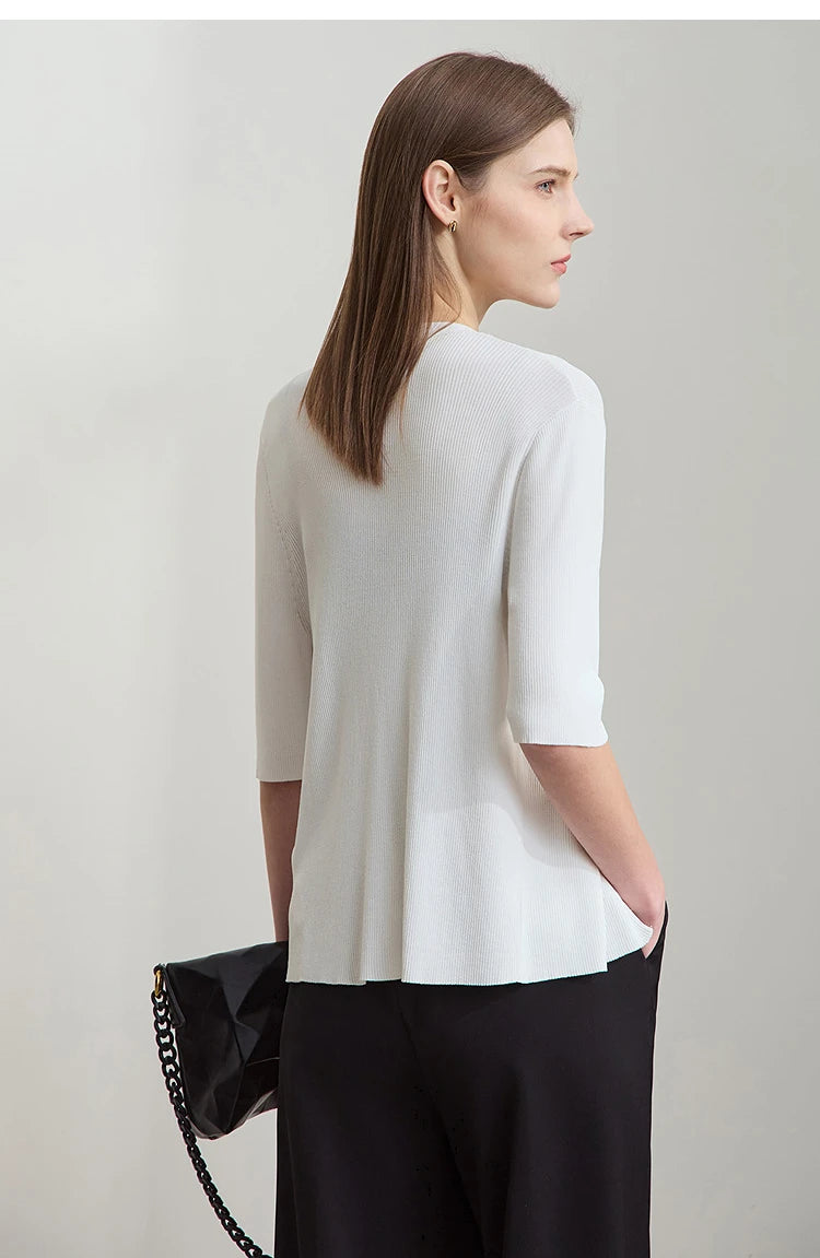 Damen V-Ausschnitt Strickjacke Slim Reißverschluss Viskose Herbst