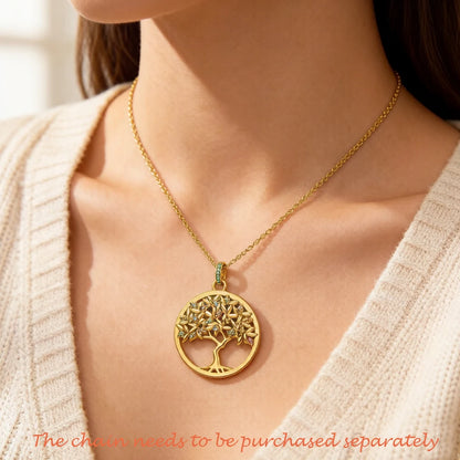 Damen-Charm-Anhänger goldener Baum Böhmen romantisch aus Sterlingsilber