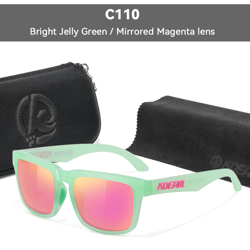 Sonnenbrille polarisiert bunt Outdoor Wandern Reißverschlussetui Unisex