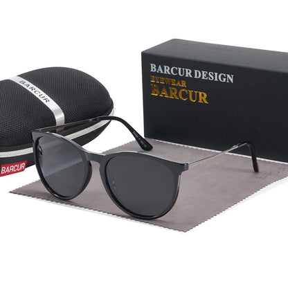 Damen-Sonnenbrille Katzenauge Kunststoff Titan Spiegel UV400 polarisiert