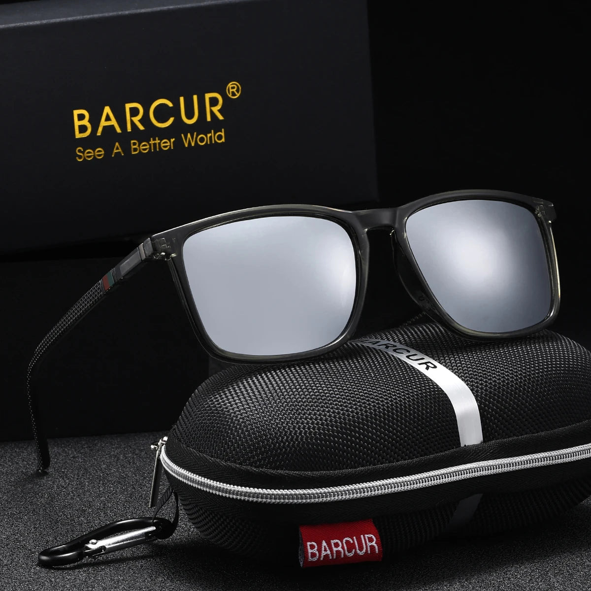 Sonnenbrille quadratisch Sport Polycarbonat polarisiert UV400 Herren