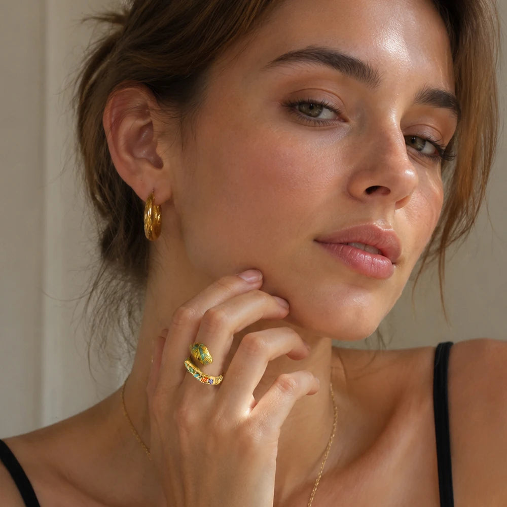 Damen-Ring Schlange magisch vergoldet klassisch aus Sterlingsilber