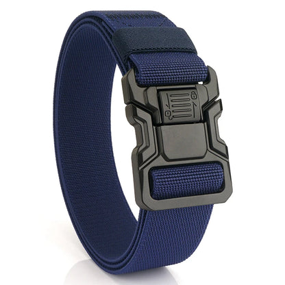 Herren-Gürtel aus elastischem Nylon mit verstellbarer Metallschnalle blau Alltag und Freizeit