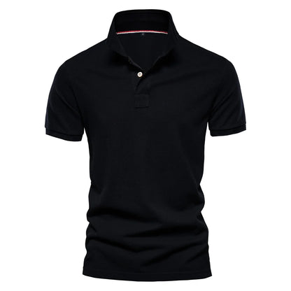 Herren Poloshirt aus Baumwolle in einfarbig mit klassischem Design für Freizeit und Business