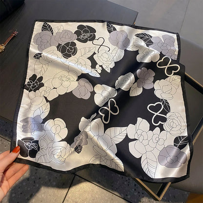 Damen Seidenschal 53cm Pferdprint Haarband Halstuch Büro Hijab Geschenk C