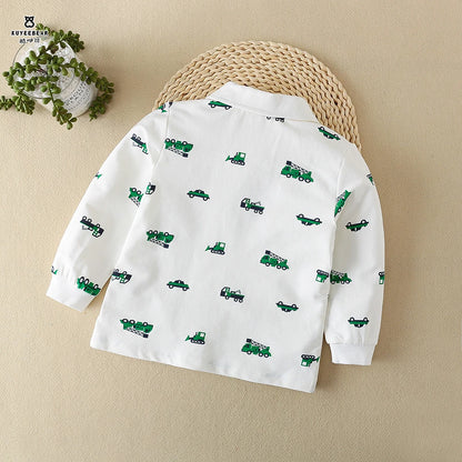 Baby Jungen Baumwolle Polos hirt Kinder Revers lässig Frühling Herbst Kinder Pullover T-Shirt 2-5 Jahre alte Jungen Langarm Kleidung
