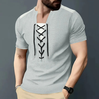 Kurzärmeliges Herren-Sommer-T-Shirt mit lockeren Streifen – vielseitiges, trendiges Oberteil für Paare
