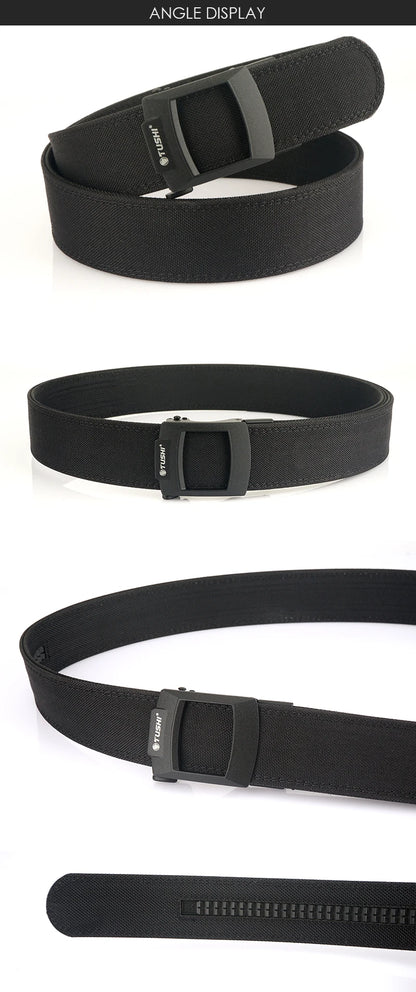 Herren-Taktischer Nylon-Gürtel Verstellbar mit Automatik-Schnalle 4,3 cm Breite Alltagsseinsatz