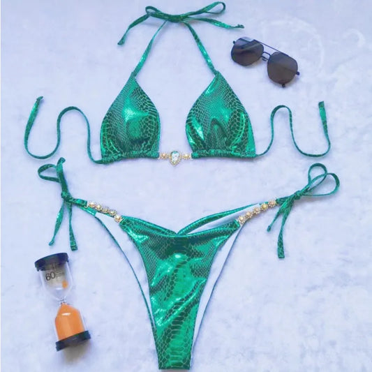 Dreiteiliger Damen-Bikini im brasilianischen Stil – ideal für Strand und Pool