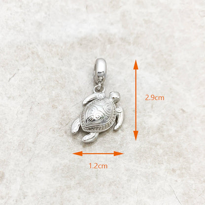 Schildkröten-Charm-Anhänger aus 925er Sterlingsilber, ca. 2,9 cm groß