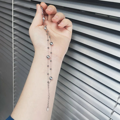 Damen-Armband mit Glasperle aus Titanstahl