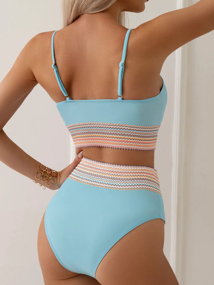 Silberner Push-Up-Bikini mit Strasssteinen – Sexy Badeanzug für Damen am Strand oder Pool