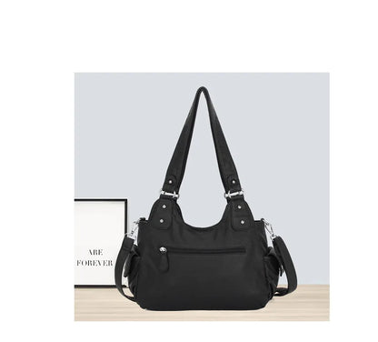Damen-Schultertasche Aus PU-Leder Mit Reißverschluss Und Innenfach Für Alltag Und Freizeit