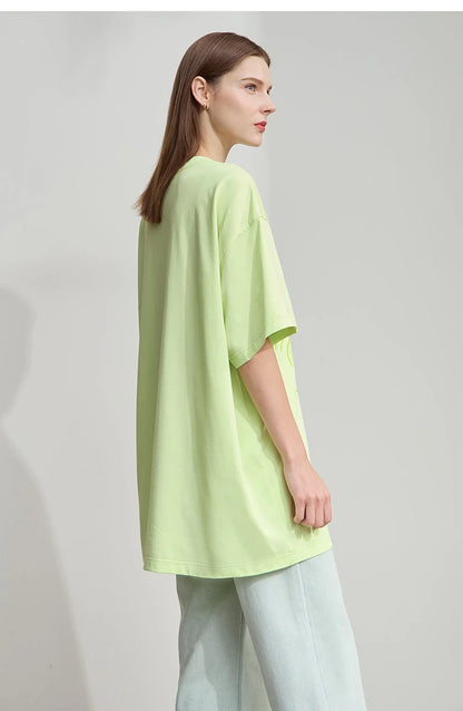 Damen T-Shirt mit Druck im lässigen Rundhals-Stil für das Büro