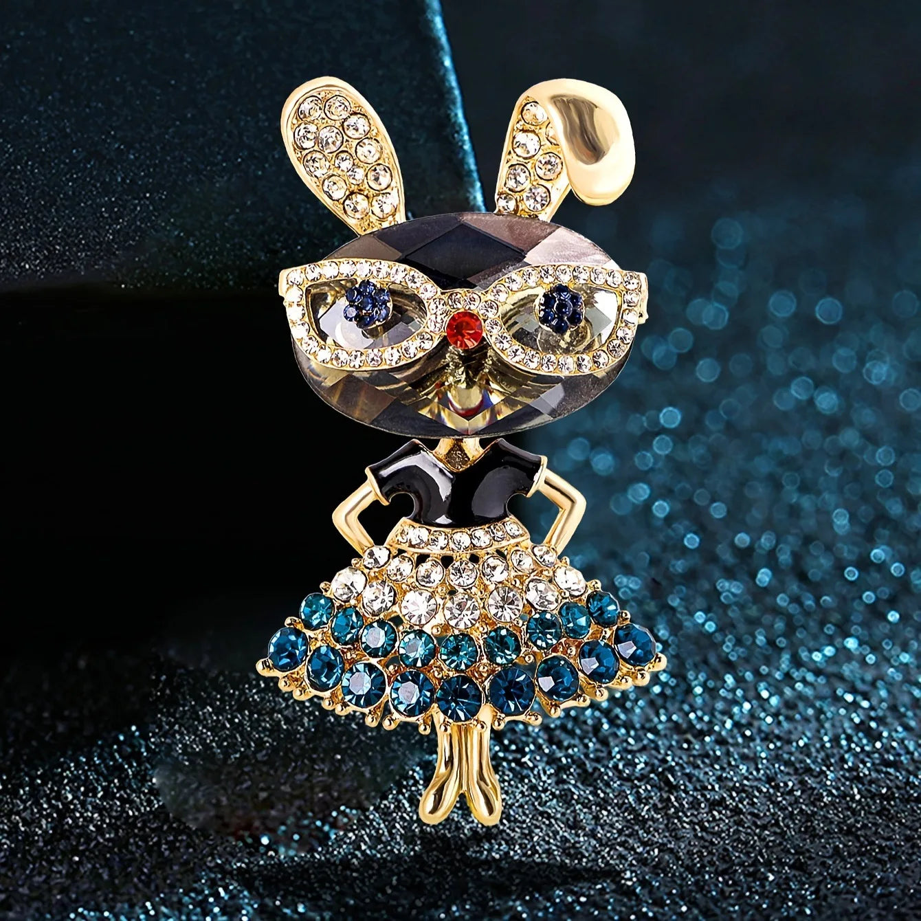 Brosche Hase Kristall Strass Luxus Kleidung Mantel Glänzend Damen