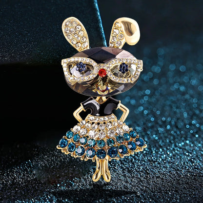 Brosche Hase Kristall Strass Luxus Kleidung Mantel Glänzend Damen