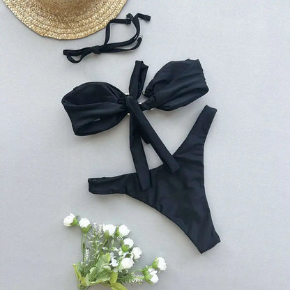 Gestreiftes, sexy Bikini-Set mit Push-up-Effekt – ideal für Strand und Pool