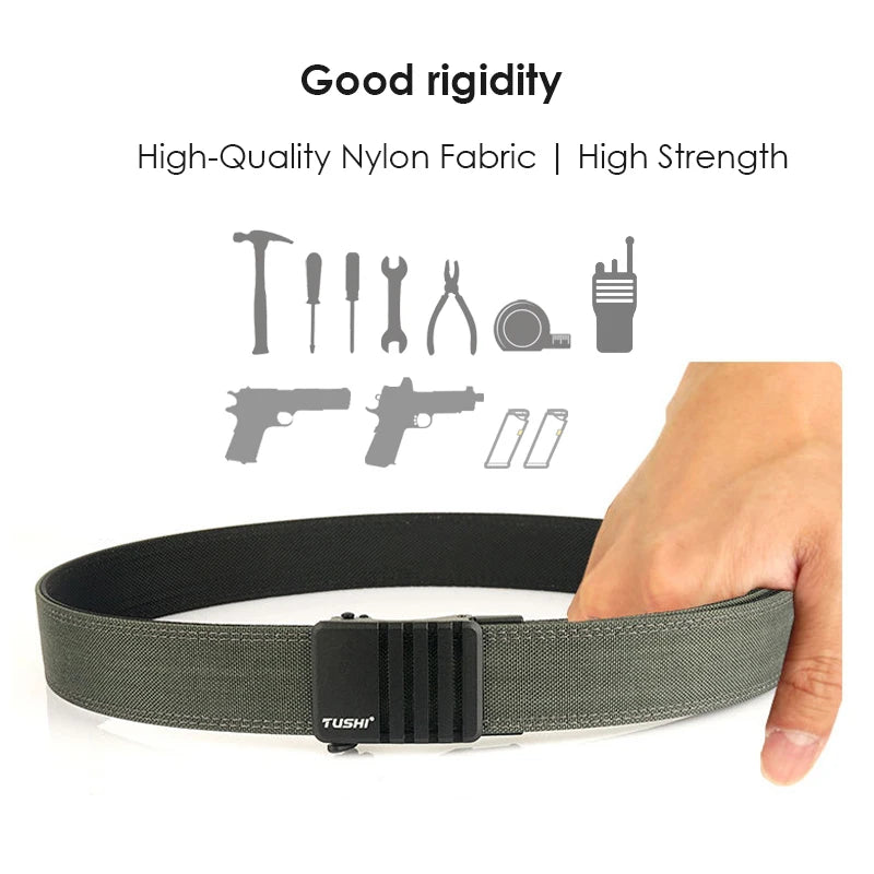 VATLY Rigid Tactical Outdoor Gürtel 110/120 cm Nylon Automatik-Schnalle