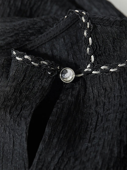 Bequemes Sommerkleid Für Bürodamen Mit O-Ausschnitt Und Stretch