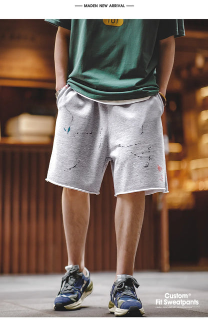 Herren Jogging Shorts in Grau mit elastischer Taille und lässiger Passform