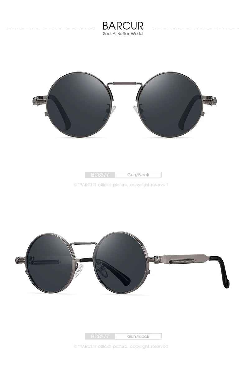Sonnenbrille rund Steampunk Retro polarisiert UV400 Herren Damen