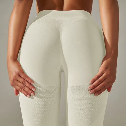 Nahtlose Leggings in Weiß mit breitem Bund und glatter Gesäß-Partie