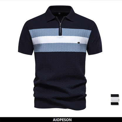 Premium Herren Poloshirt Atmungsaktiv Kühlend Gerippt