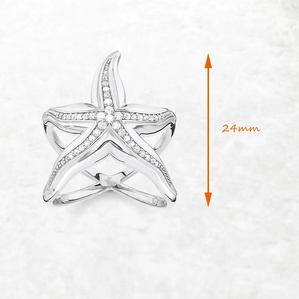 Damen-Charm-Anhänger Seestern Statement romantisch aus Sterlingsilber