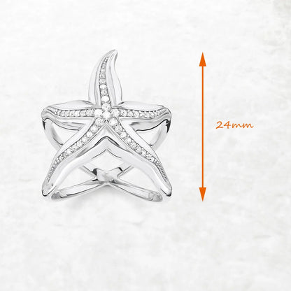 Damen-Charm-Anhänger Seestern Statement romantisch aus Sterlingsilber