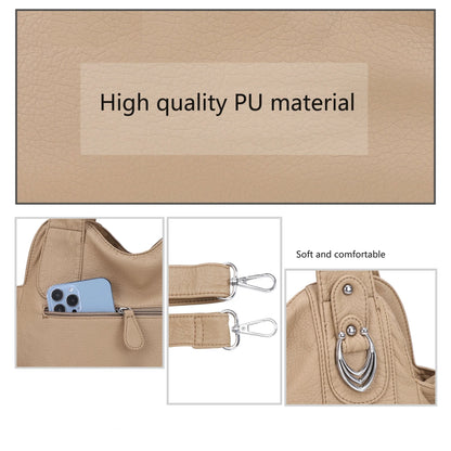 Damen-Schultertasche aus PU Mehrfachfächern Großem Fassungsvermögen Alltag und Reisen
