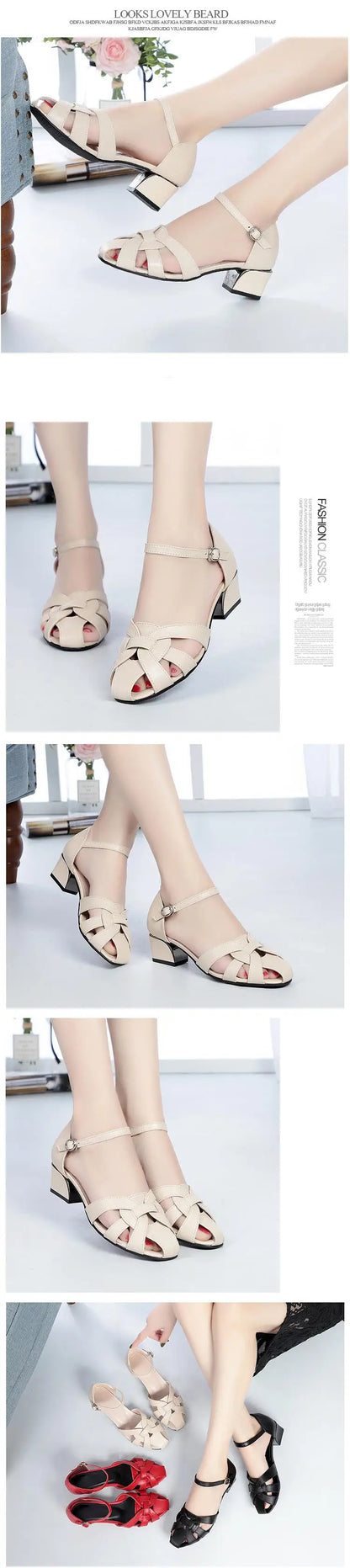 AIYUQI Sandalen Frauen Sommer 2025, Neue Echtes Leder Frauen Sandalen Große Größe 41 42, Hohl Mode Damen Schuhe
