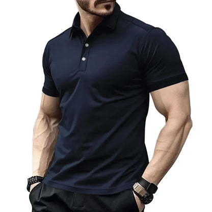 Herren-Poloshirt mit Brusttasche und kurzen Ärmeln in einfarbigem Design – ideal für den Sommer