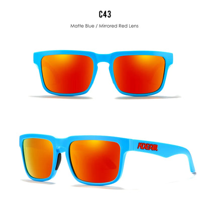Sonnenbrille quadratisch polarisiert Reißverschlussetui 30 Farben Unisex