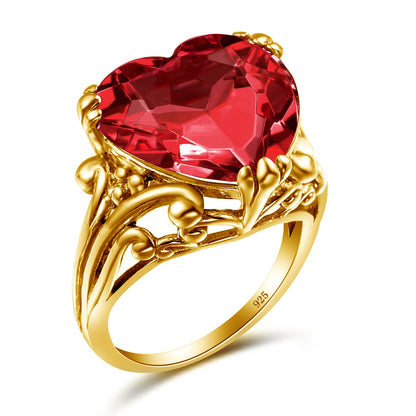 Damen-Ring aus 925-Silber mit Herzform und Mystic-Topas Regenbogenfarben für Alltag und festliche Anlässe