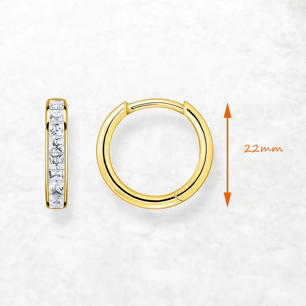 Damen-Creolen golden mit Scharnier aus Sterlingsilber