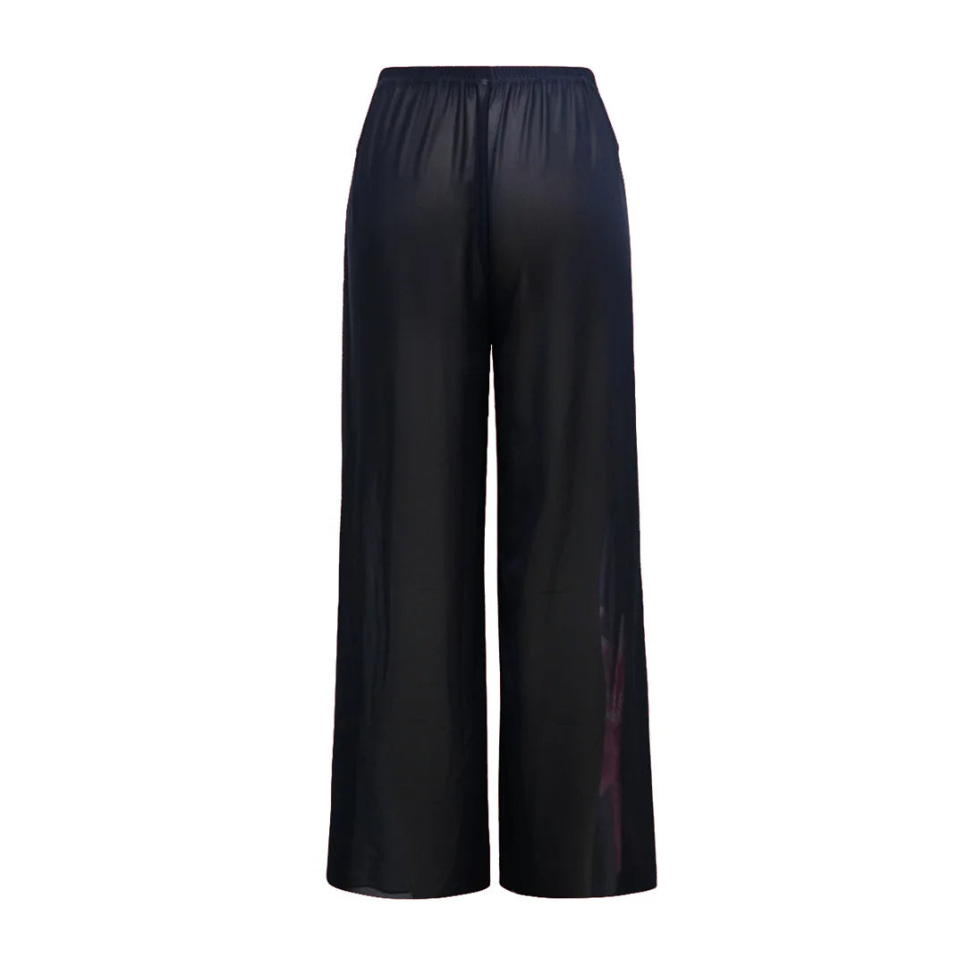 Damen Badeanzug Blumen Print Langarm mit Hose Einteiler Schwimmanzug