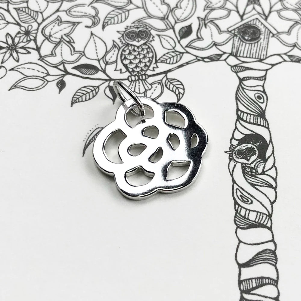 Damen-Charm-Anhänger Rosen Ornament Glamour romantisch aus Sterlingsilber