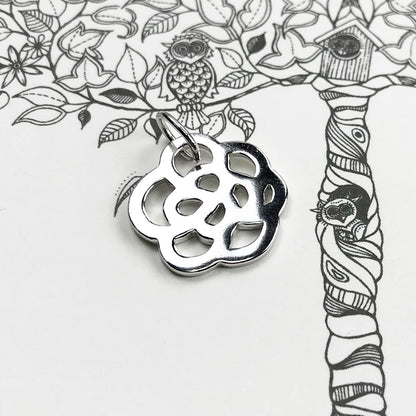 Damen-Charm-Anhänger Rosen Ornament Glamour romantisch aus Sterlingsilber